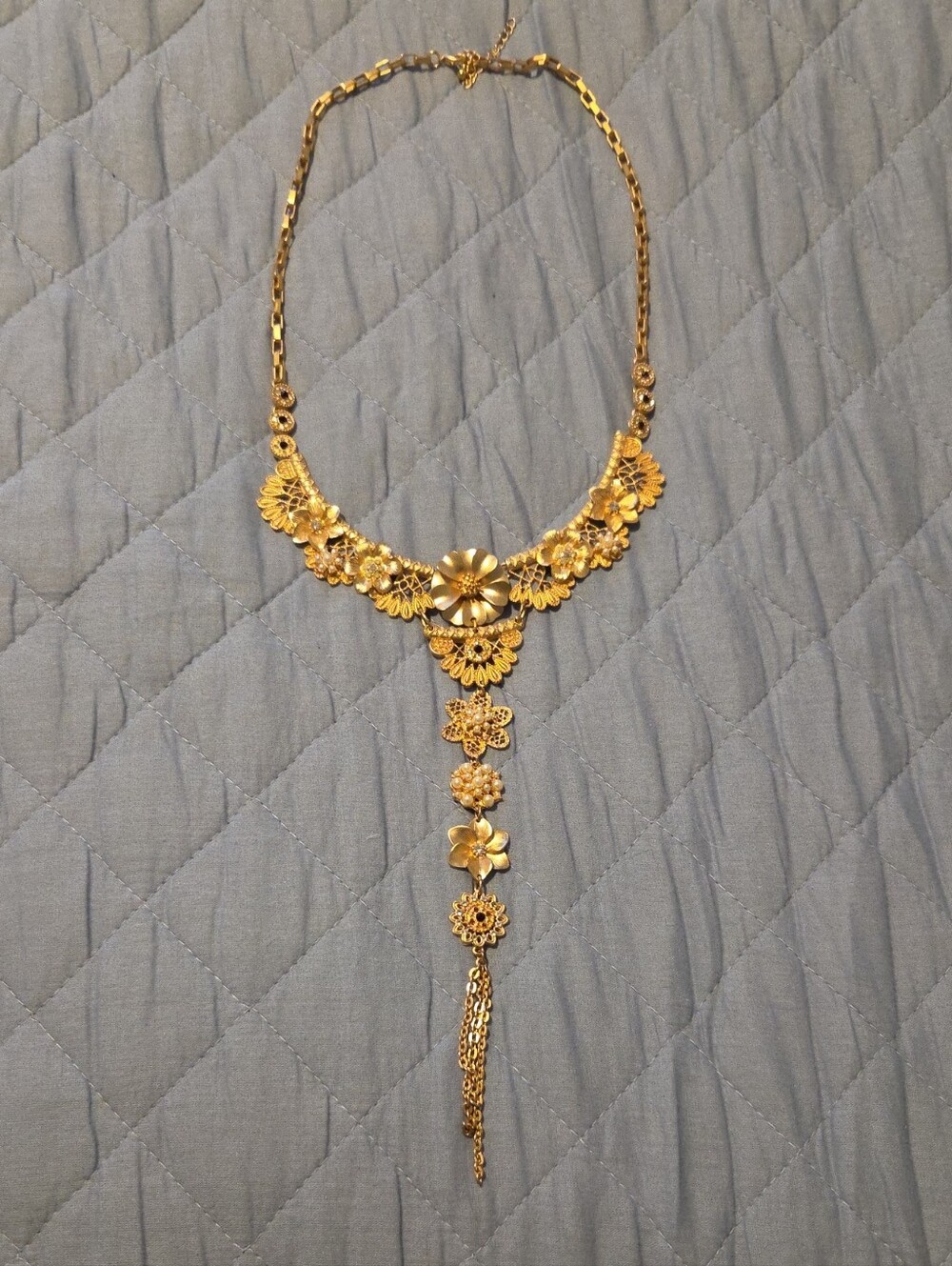 Maximalist, Goldtone Floral Drop Necklace - Women Jewelry
